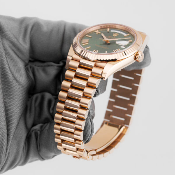 ROLEX DAY-DATE 40 ORO ROSA REF. 228235 VERDE FULL SET - immagine 3