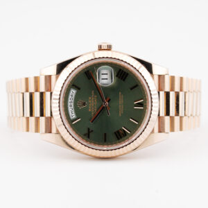 ROLEX DAY-DATE 40 ORO ROSA REF. 228235 VERDE FULL SET